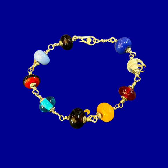 Hand-Crafted Glass Bead Bracelet